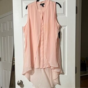 Alfani Soft Pink Sheer Hi-Lo Women's Top